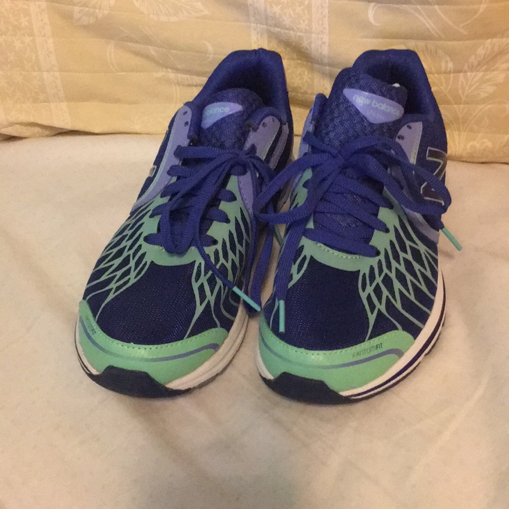 Blue and teal sneakers